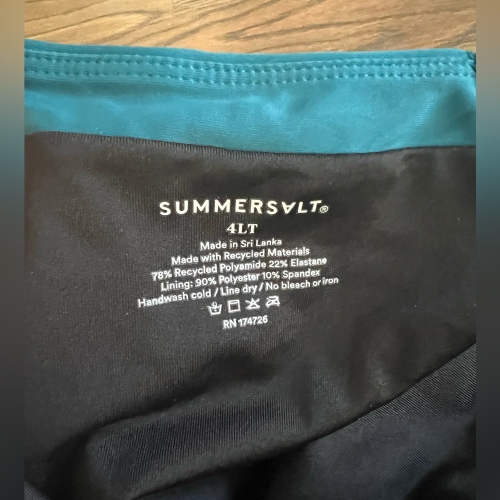 Summersalt The Ruffle Backflip One Piece Swimsuit Teal Blue Green Womens 4LT - Picture 5 of 5